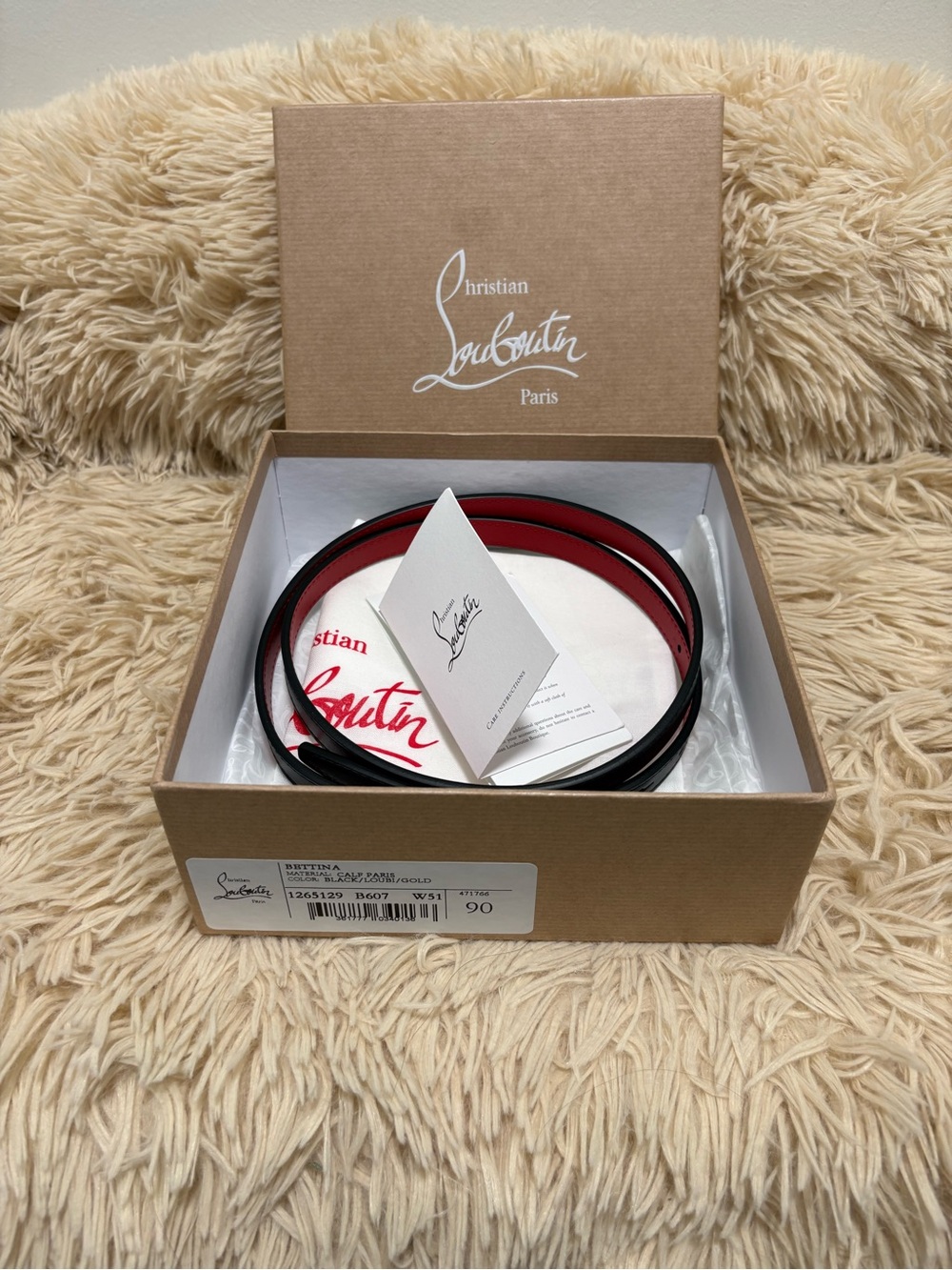Christian Louboutin Bettina Belt - Smooth Calf Leather
Reversible Black OR Red